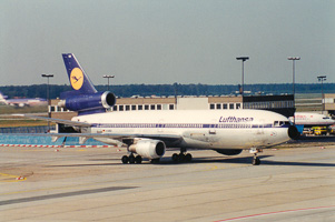 Lufthansa plane ready for takeoff