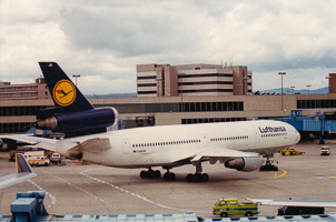 Lufthansa plane ready for takeoff
