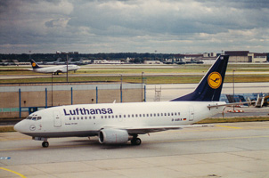 Lufthansa plane ready for takeoff