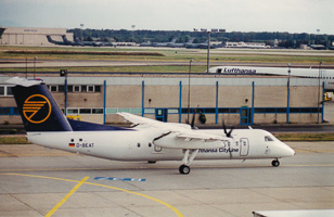 Lufthansa CityLine aircraft preparing for takeoff