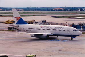Croatia Airlines plane ready for takeoff
