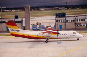 Vibrant plane gets ready for takeoff