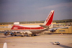 Daylight at vintage airline terminal