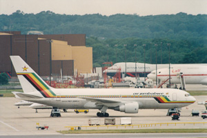 Air Zimbabwe aircraft preparing for departure