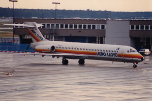 Vintage planes at the airport in rain