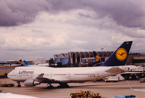 Lufthansa plane ready for takeoff