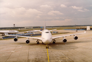 Air travel hub bustling with aircraft activity