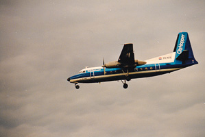 Flying through cloudy skies on a flight