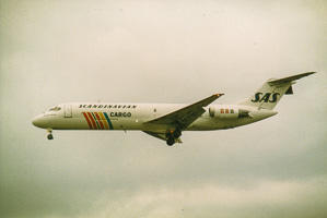 Flying above the clouds on a cargo mission