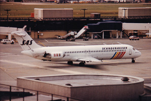 Airplane preparing for departure at airport
