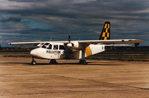 Pollution monitor aircraft on runway