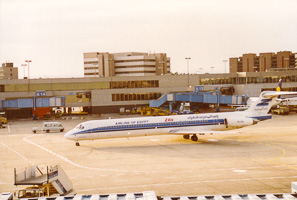 Airliner ready for takeoff at terminal