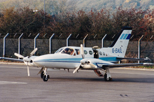 Cessna ready for takeoff on sunny morning