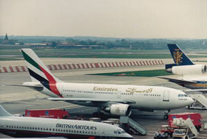 Busy airport air travel highlights