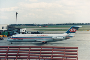 Daytime vintage planes at the terminal