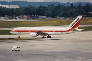 Aircraft taxiing at an airport