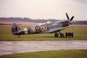 Historic aircraft displayed at an airfield