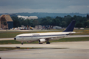 Smooth landing of a vintage aircraft at an airport
