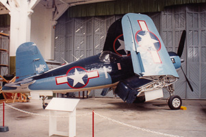 Vintage fighter plane at aviation museum