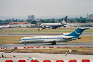 Classic aircraft fill the busy runway