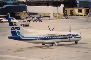 Aircraft taxiing on a busy airport runway
