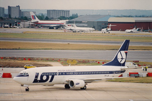 Polish airline ready for takeoff at airport